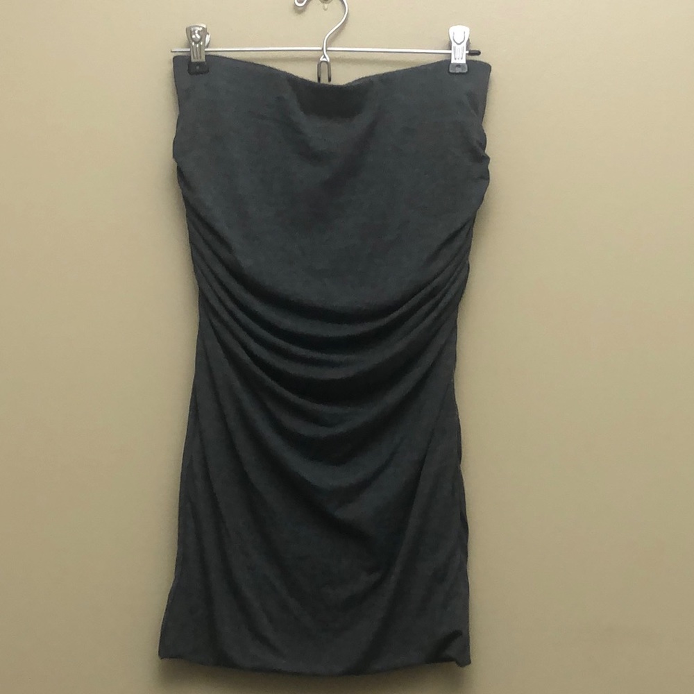 Express Strapless Ruched Tube Bodycon Mini Dress